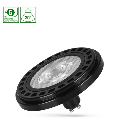 AR111 LED 20W GU10 - 230V, COB chip, 30°, varm hvid, RA90, sort