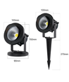 11W LED havelampe - Sort, med spyd, IP65, 24V