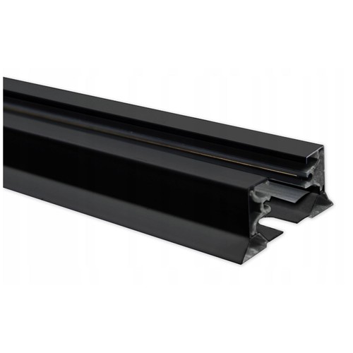 2 meter skinne til skinnespots - Sort, 1-faset, 1F2W, komplet med tilslutning og endeprop