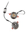 3W Ø8,4cm indbygningsspot dæmpbar - 12V/24V, Hul: Ø7-8 cm, Mål: Ø8,4 cm, 4 cm høj