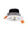 3W Ø8,5cm indbygningsspot dæmpbar - 12V/24V, Hul: Ø7,5 cm, Mål: Ø8,5 cm, hvid kant