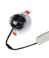 3W Ø8,5cm indbygningsspot dæmpbar - 12V/24V, Hul: Ø7,5 cm, Mål: Ø8,5 cm, hvid kant