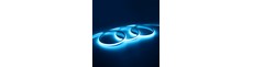5m 9W/m Lyseblå Dot-free COB-LED strip - 24V DC, IP67, 240 LED/m, 5 års garanti