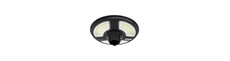 10W Solara LED havelampe med sensor - IP65, 1500lm, sort, rund, inkl. fjernbetjening og timer