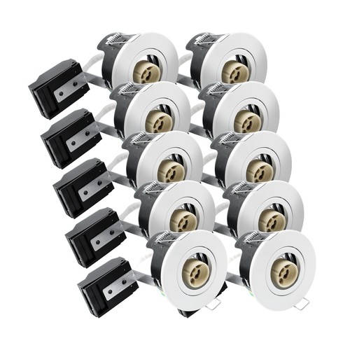 10 stk. V-Tac indbygningsspot - GU10, hvid, IP20