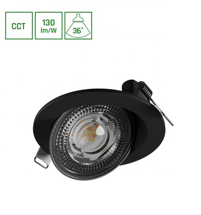 Ø105x35 mm Mobilo loftslampe 6,5W - LED, CCT, 230V, 36°, IP20, sort, rund