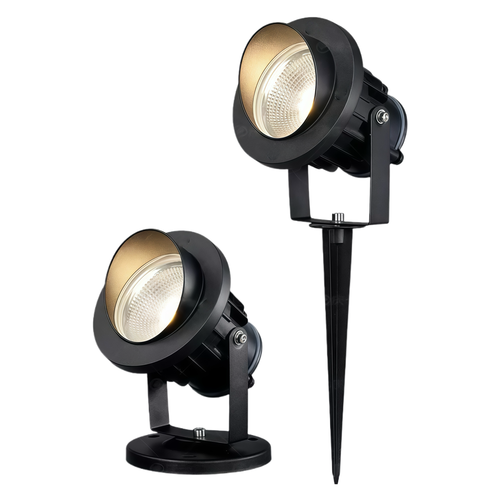 12-24V LED havelampe - 20W, sort, spyd, 1700 lm, IP65