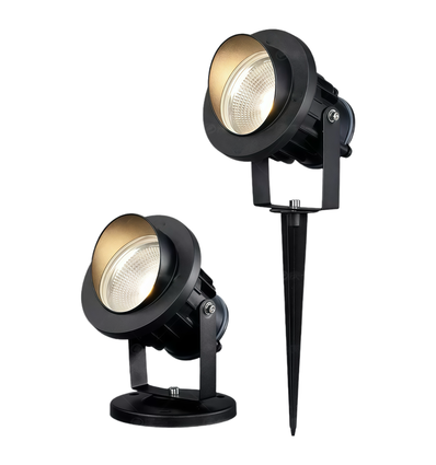 12-24V LED havelampe - 20W, sort, spyd, 1700 lm, IP65