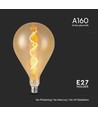 E27 4W LED spiral filament pære - A160, Amber glas, 2700K, 250lm