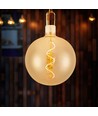 E27 4W LED filament spiralpære - G200 globe, amber glas, varm hvid, 250lm