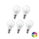 5 stk. RGBW LED Pære - 4,8W, RF fjernbetjening, dæmpbar, E14