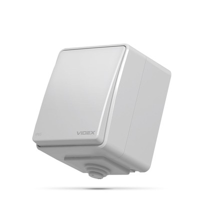 Udendørs 1-polet afbryder - IP65, 73x63mm, grå