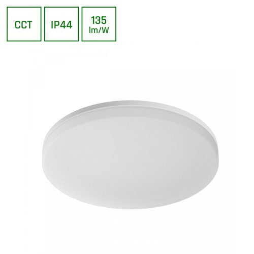 Ø330x53 mm Nymphea Fusion loftlampe 20W/30W/40W LED - CCT, 230V, 120°, IP44, hvid