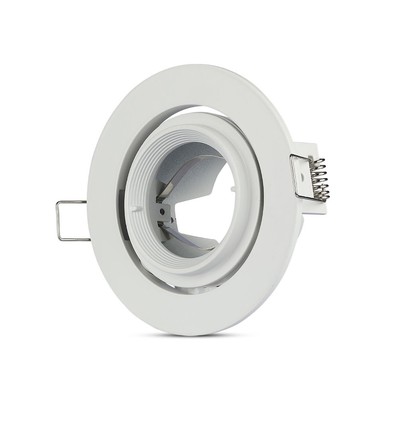 GU10 / MR16 Downlight - Uden lyskilde og fatning, rund, kipbar, hvid, Hul: Ø9,3 cm