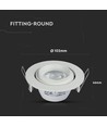 GU10 / MR16 Downlight - Uden lyskilde og fatning, rund, kipbar, hvid, Hul: Ø9,3 cm