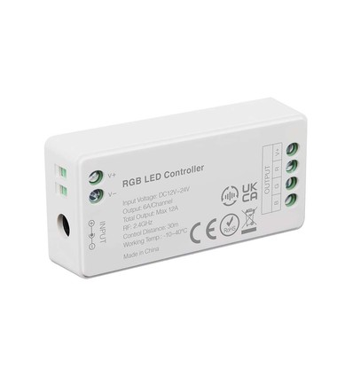 RGB+W WiFi controller til LED strips - 12V/24V, 12A, hvid, app styret