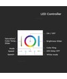 3-i-1 vægcontroller til RGB / RGBW / RGB+CCT - 12V-24V, RF 2.4GHz, 86x86mm, hvid, touch panel