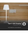 1,5W genopladelig LED bordlampe, 5V - Hvid, 4-trin dæmpbar, inkl. USB-C kabel