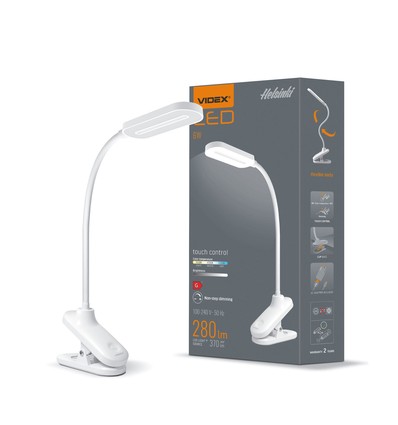 6W LED dæmpbar skrivebordslampe med klemme - Helsinki, 370lm, 3-trin CCT, hvid, 120° lysvinkel