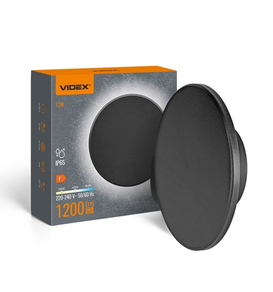 LED vægmonteret lampe 12W - IP65, varm hvid / neutral / kold, sort