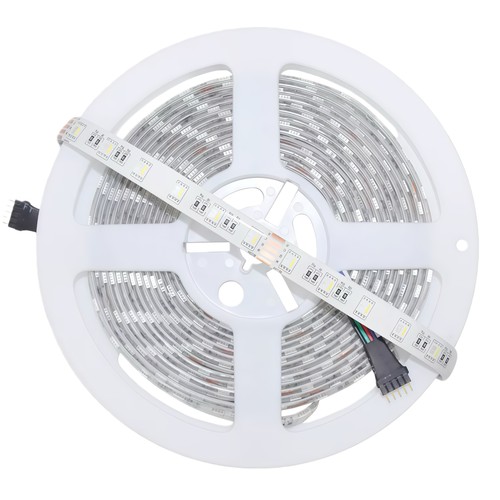 5 meter 12W/m RGB+WW LED strip - 24V DC, IP65, 60 LED pr. meter