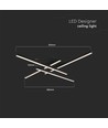 38W LED loftslampe - 85x85cm, dæmpbar, sort, 4000K, moderne design