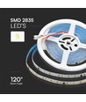 120 VT-2835 LED løbelysstribe 10W/m - 24V, 4000K, IP20, 10m/rulle