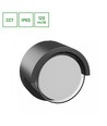 10W Verto Round Edge CCT væglampe, IP65 - 120lm/W, sort, 3-CCT, asymmetrisk lys, udendørs/indendørs
