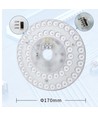 Ø17 cm / 24/18/12W LED indsats med linser - Flicker free, valgfri CCT, erstat G24, cirkelrør og kompaktrør