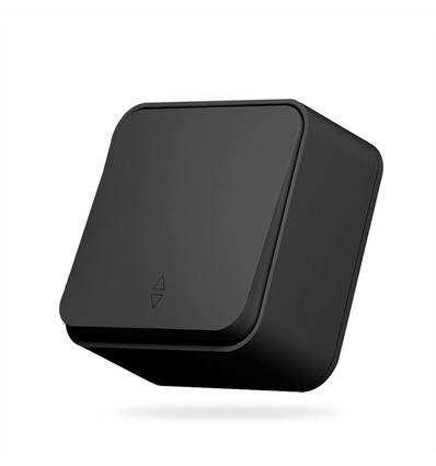 1-polet påbygningsafbryder - korrespondance, 68x68mm, sort