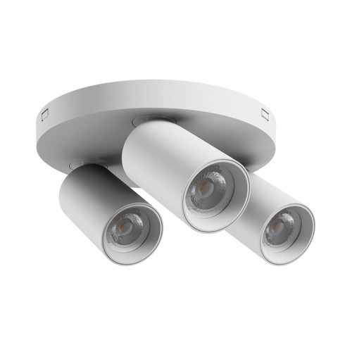 Rund loftlampe med 3 spots, GU10 - Hvid, Ø22cm, IP20 indendørs, uden lyskilde