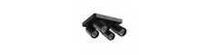 Loftlampe med 2x2 spots, GU10 - Sort, IP20 indendørs, uden lyskilde