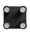 Loftlampe med 2x2 spots, GU10 - Sort, IP20 indendørs, uden lyskilde