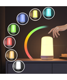 Opladelig RGB+CCT LED bord/natlampe - Bluetooth, Hvid, touch dæmpbar, IP20 indendørs