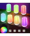 Opladelig RGB+CCT LED bord/natlampe - Bluetooth, Hvid, touch dæmpbar, IP20 indendørs