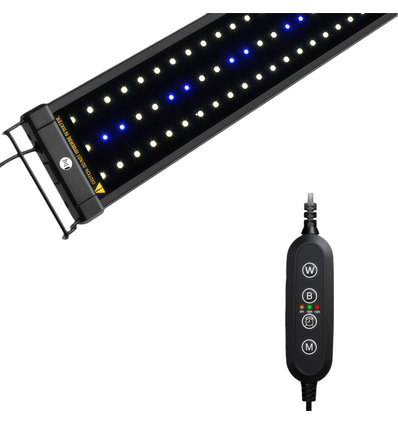 30-50 cm akvarie armatur - 6W LED, hvid/blå, justerbar