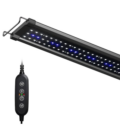 60-80 cm akvarie armatur - 18W LED, hvid/blå, justerbar