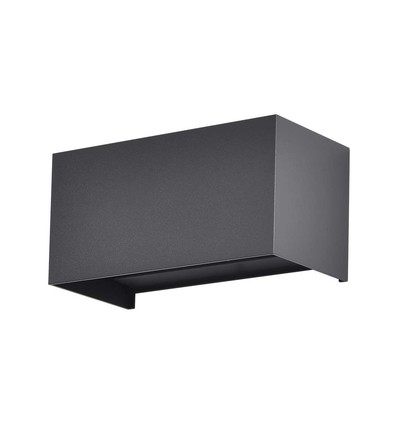 24W LED udendørs væglampe - IP65, sort, 2720lm, op/ned lys, 4000K, rektangulær