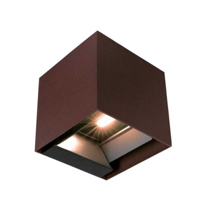 9W LED Solcelle væglampe - IP65, CCT, 3 lyskulører, PIR-sensor, cortenfarvet hus