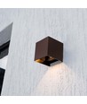 9W LED Solcelle væglampe - IP65, CCT, 3 lyskulører, PIR-sensor, corten hus