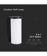 12W CCT LED væglampe - IP65, sort, 3-i-1 farveskift, 1760lm, inkl. lyskilde