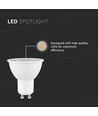 Vt-291 spotlys 7,5W GU10 - plast, 4000K, 38°