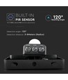 20W LED projektør med sensor og fast connector - 120lm/W, IP65, sort, 5 års garanti