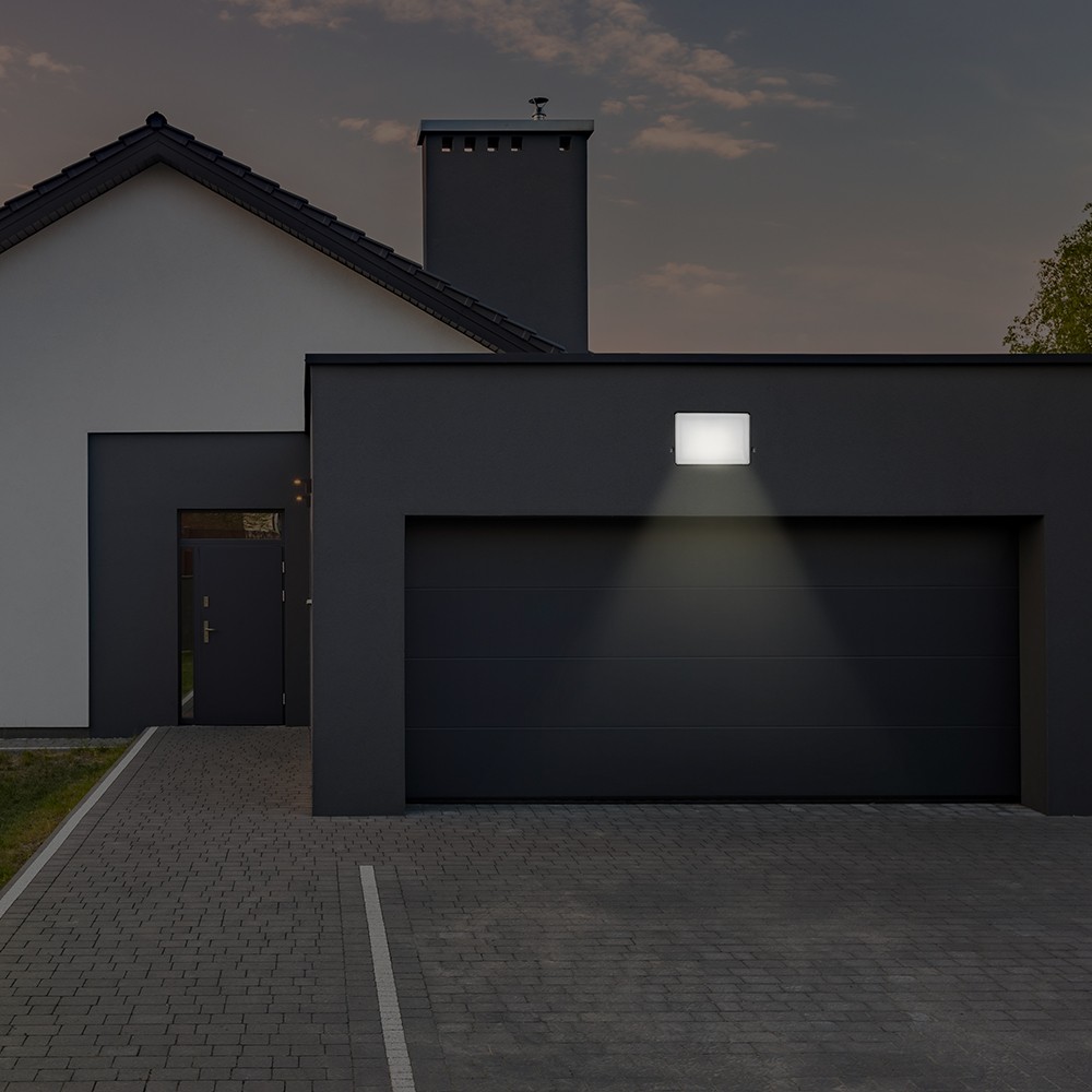 30W LED projektør med Fast Connector - 120lm/W, IP65, sort, 4000K, udendørs vægmontering - Kulør : Kold