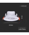 7W Ø8,8cm LED indbygningsspot - Hul: Ø6,8 cm, Mål: Ø8,8 cm, CCT - 3 lyskulører