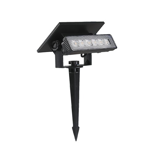 0,9W VT-41009 LED vægmonteret lampe - Mini, spidssolcelle, 2-i-1, 3000K, sort, IP65