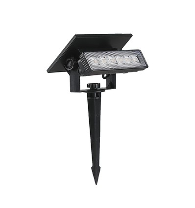 0,9W VT-41009 LED vægmonteret lampe - Mini, spidssolcelle, 2-i-1, 3000K, sort, IP65