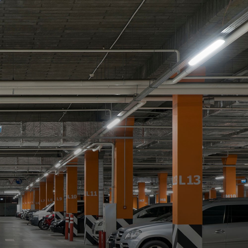 120cm 36W vandtæt komplet LED armatur med sensor - 120lm/W, IP65, Samsung LED, SS clips - Kulør : Neutral