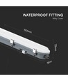 150 cm VT-150149E LED armatur 48W - vandtæt, med nødsæt, mælkehvidt dæksel, rustfri stålclips, 6500K, 120 lm/W