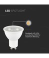 Vt-292 spotlys 7,5W GU10 - plast, Cree chip, 3000K, 110°, 6 års garanti